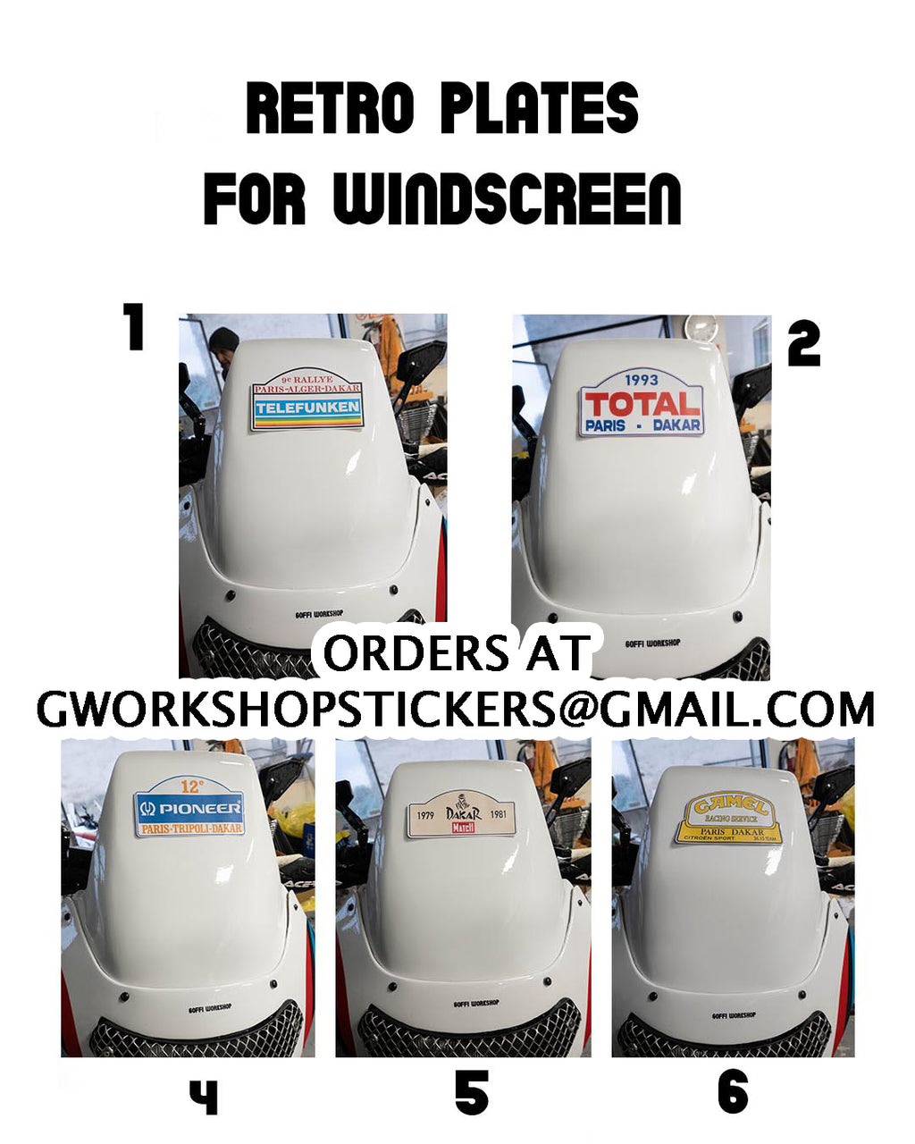 Stickers Dakar Retro Plates