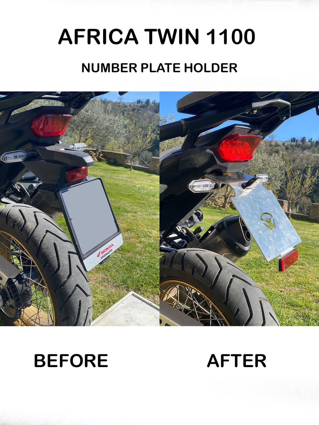 onda CRF1100L Africa Twin ’2020–’2026 – Porta targa alluminio 4 mm